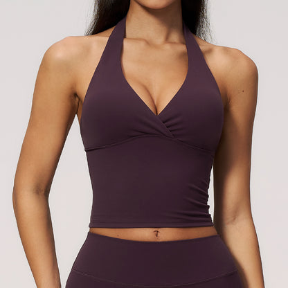 Halter Neck Padded Sports Tank Top