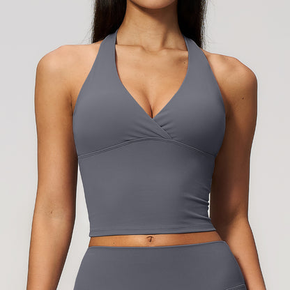 Halter Neck Padded Sports Tank Top