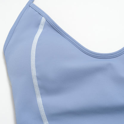 Halter Neck Color-Block Sports Tank Top