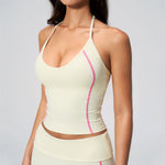 Halter Neck Color-Block Sports Tank Top