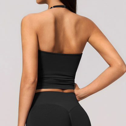 Seamless Halter V Neck Tank Top
