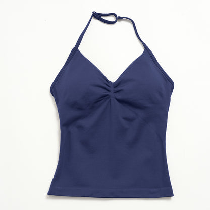 Seamless Halter V Neck Tank Top