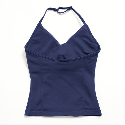 Seamless Halter V Neck Tank Top