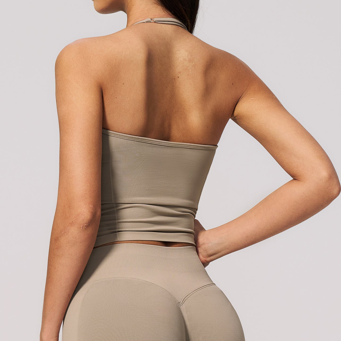 Seamless Halter V Neck Tank Top