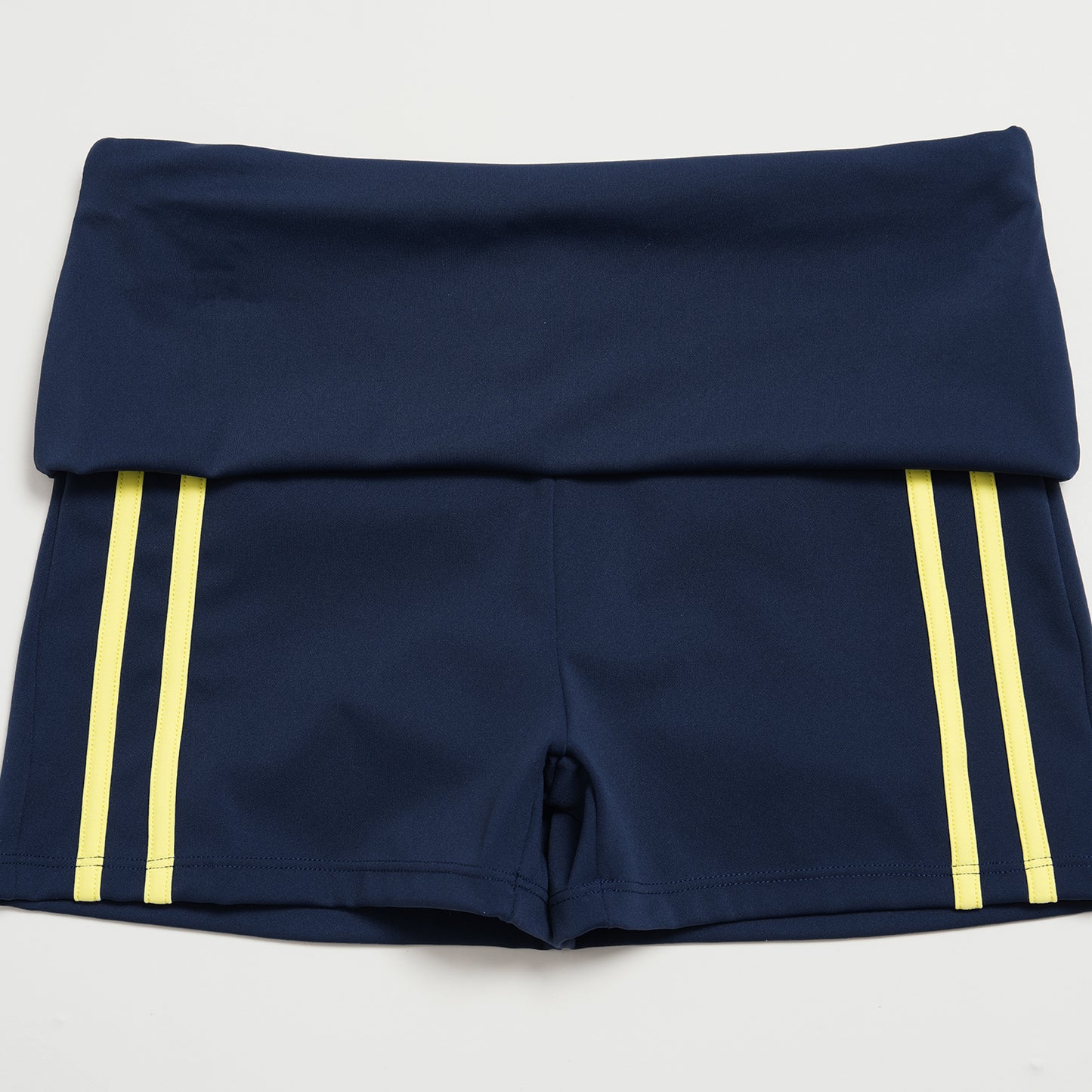 Striped Color-Block Foldover Waist Shorts