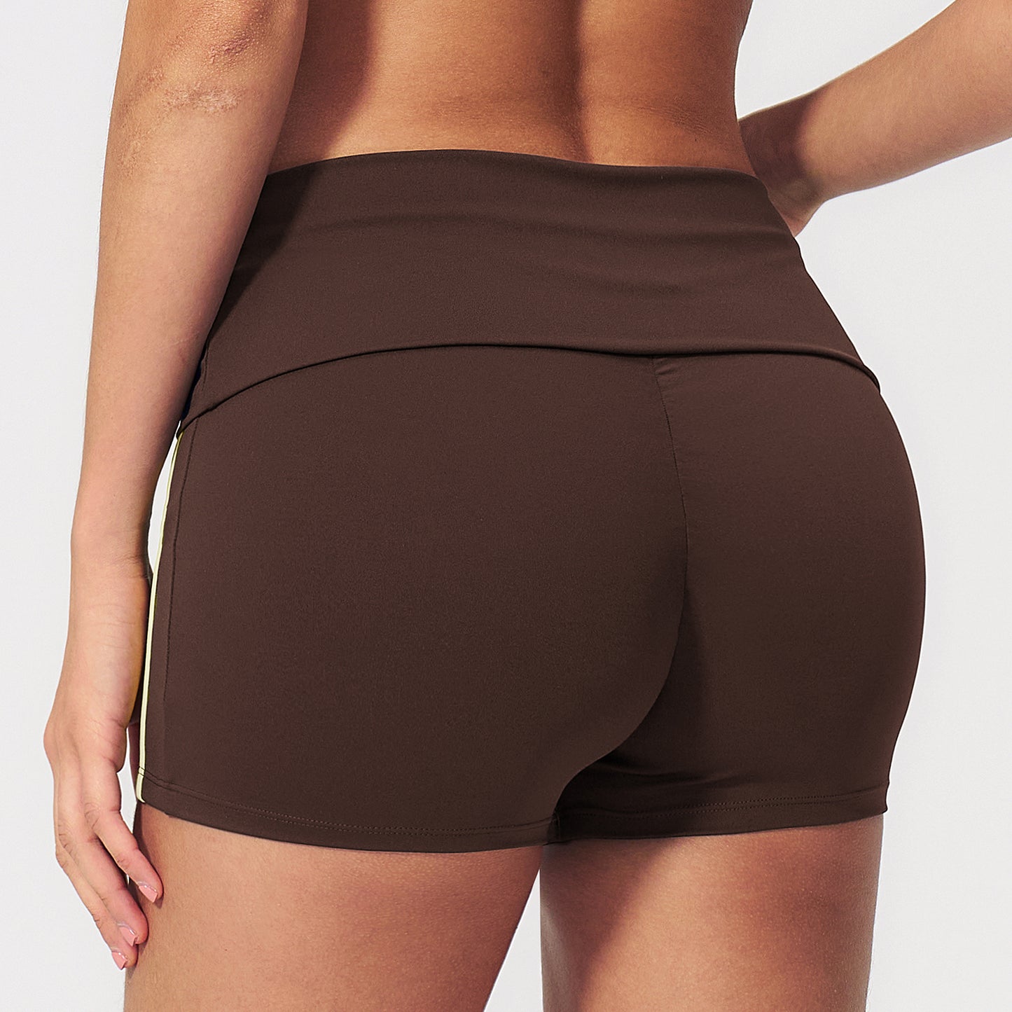 Striped Color-Block Foldover Waist Shorts