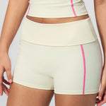 Color-Block Foldable Waist Gym Shorts