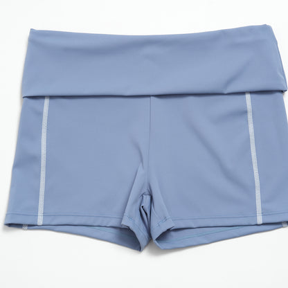 Color-Block Foldable Waist Gym Shorts