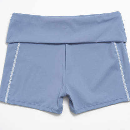Color-Block Foldable Waist Gym Shorts