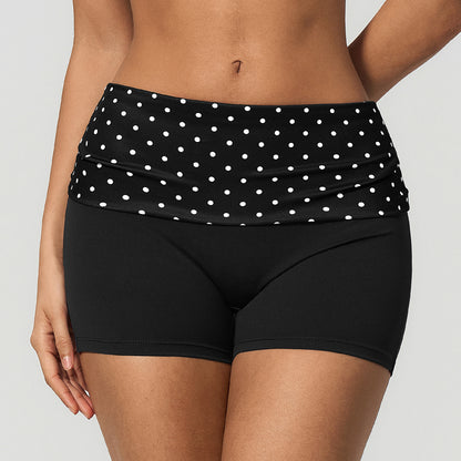 Contrast Foldover Waist Sculpting Shorts