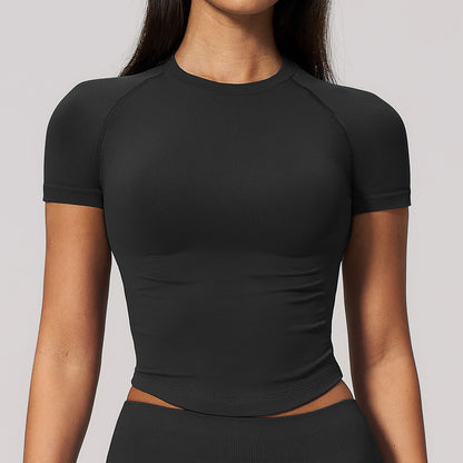 Seamless Cropped Short Sleeve T Shirt