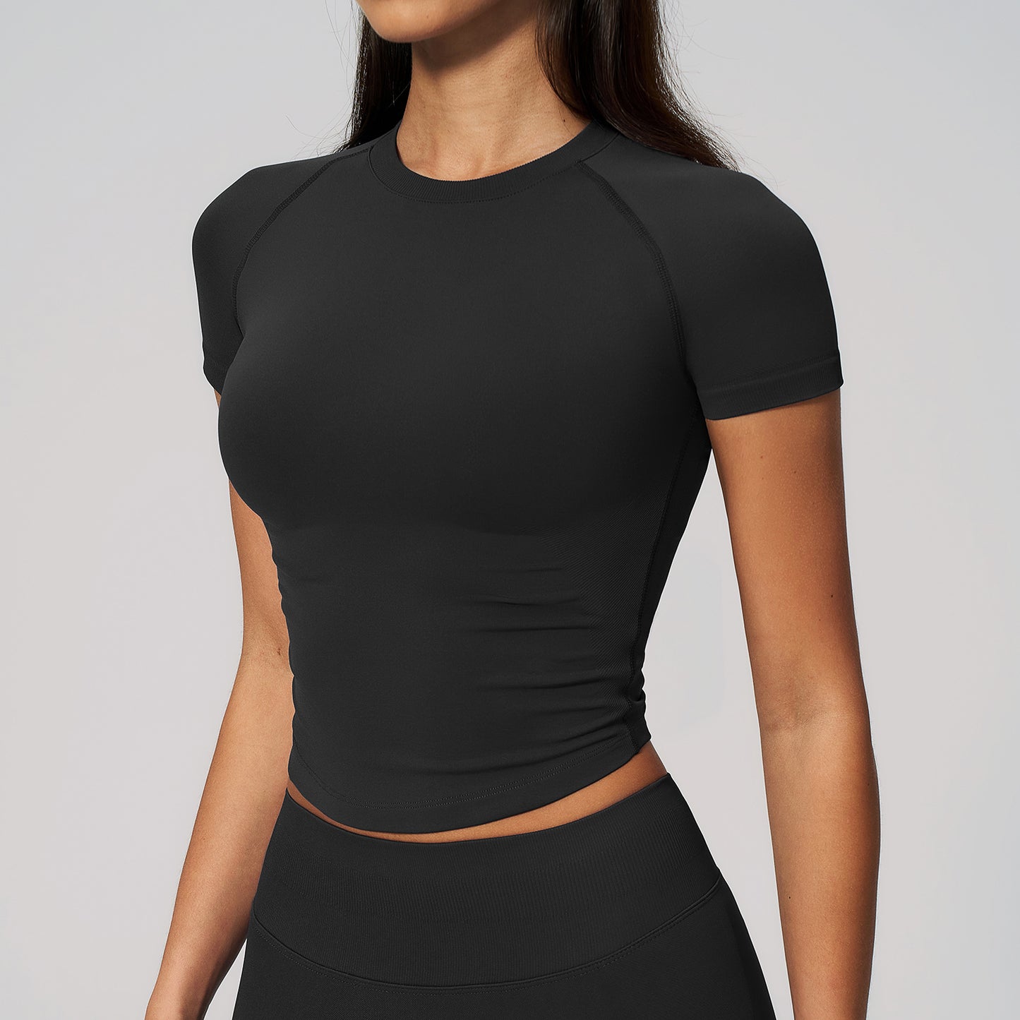 Seamless Cropped Short Sleeve T Shirt