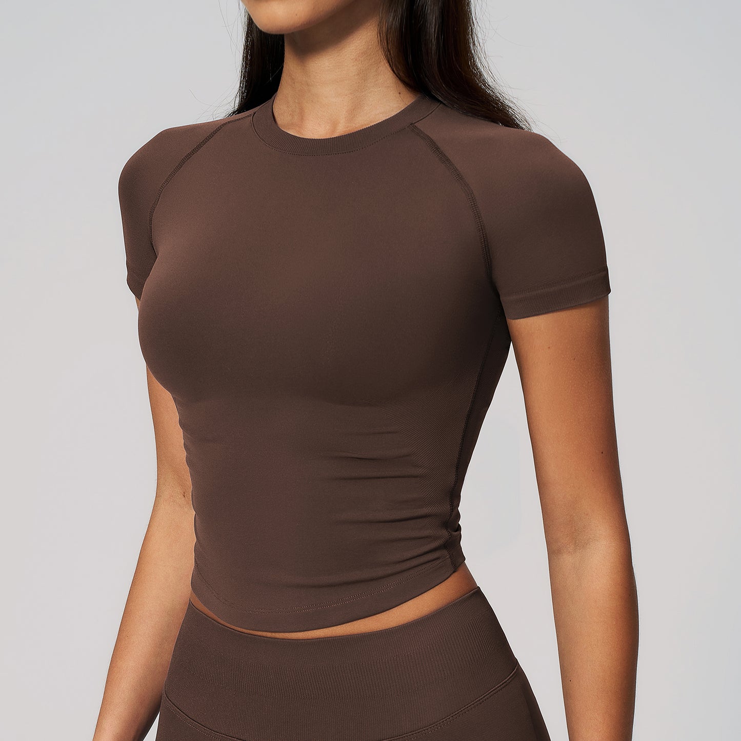 Seamless Cropped Short Sleeve T Shirt