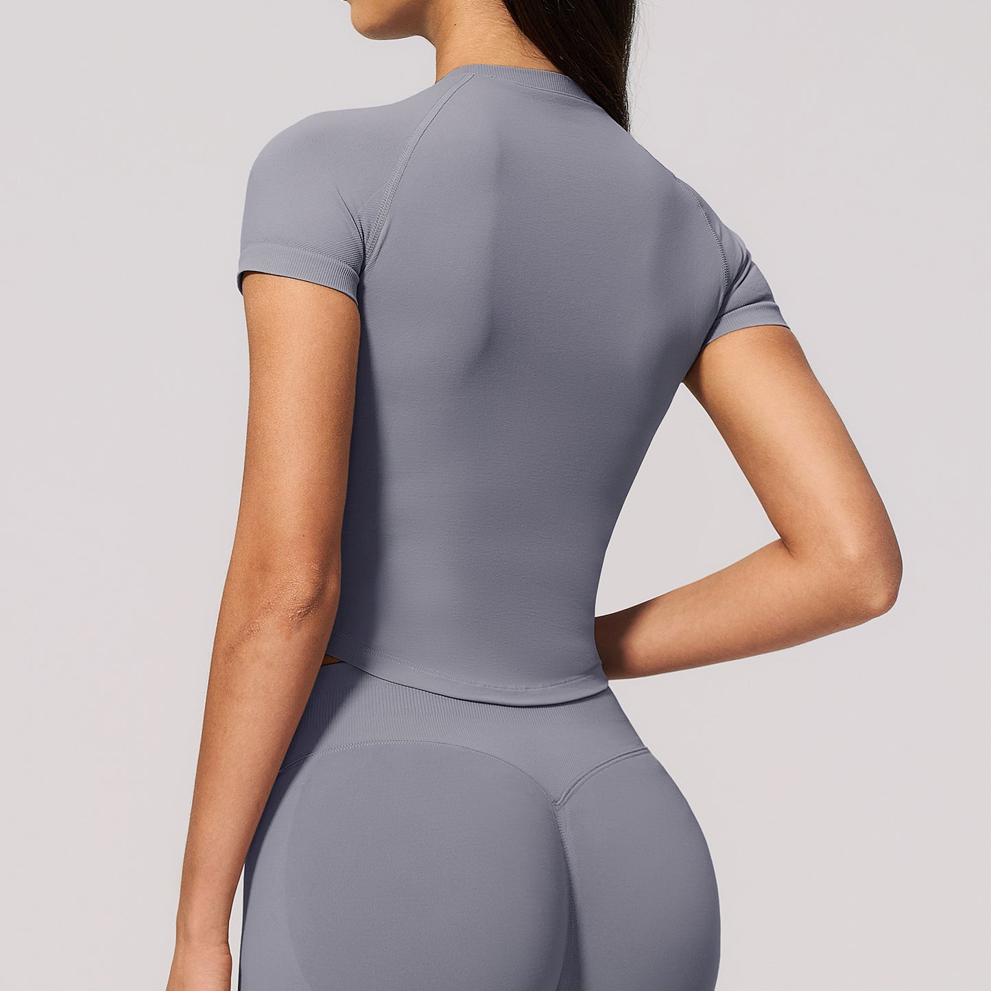 Seamless Cropped Short Sleeve T Shirt