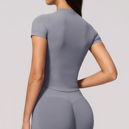 Seamless Cropped Short Sleeve T Shirt