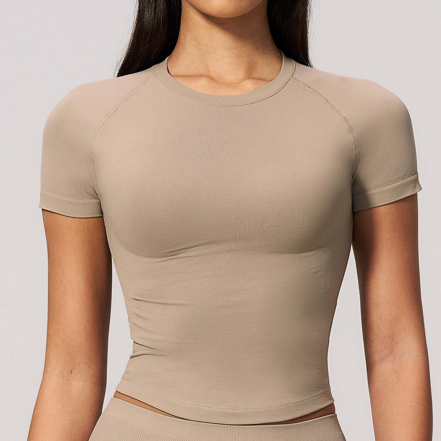 Seamless Cropped Short Sleeve T Shirt