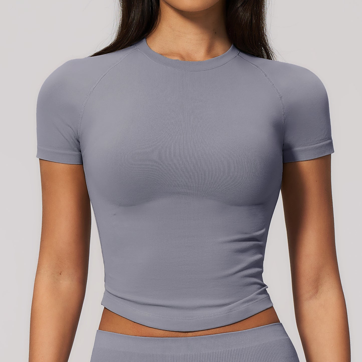 Seamless Cropped Short Sleeve T Shirt