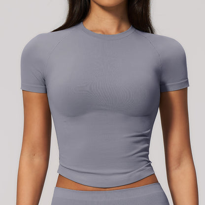 Seamless Cropped Short Sleeve T Shirt