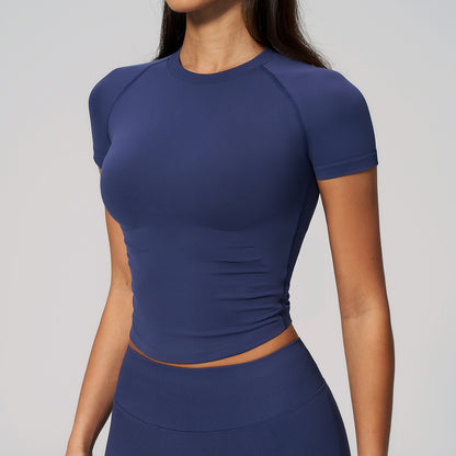 Seamless Cropped Short Sleeve T Shirt