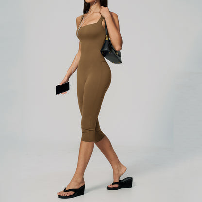Square-Neck Padded One-Piece Bodysuit