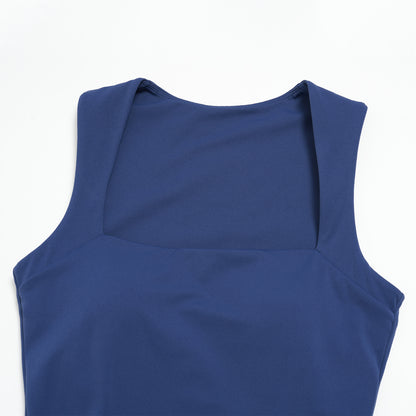 Square-Neck Padded One-Piece Bodysuit