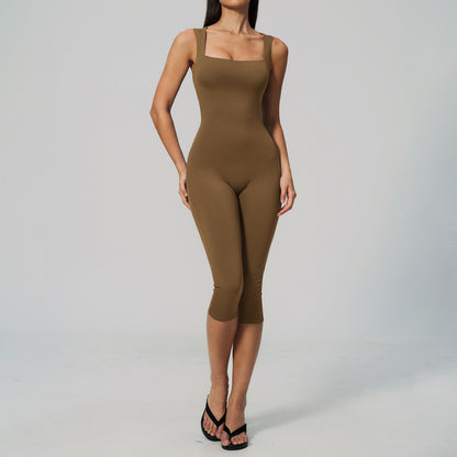 Square-Neck Padded One-Piece Bodysuit