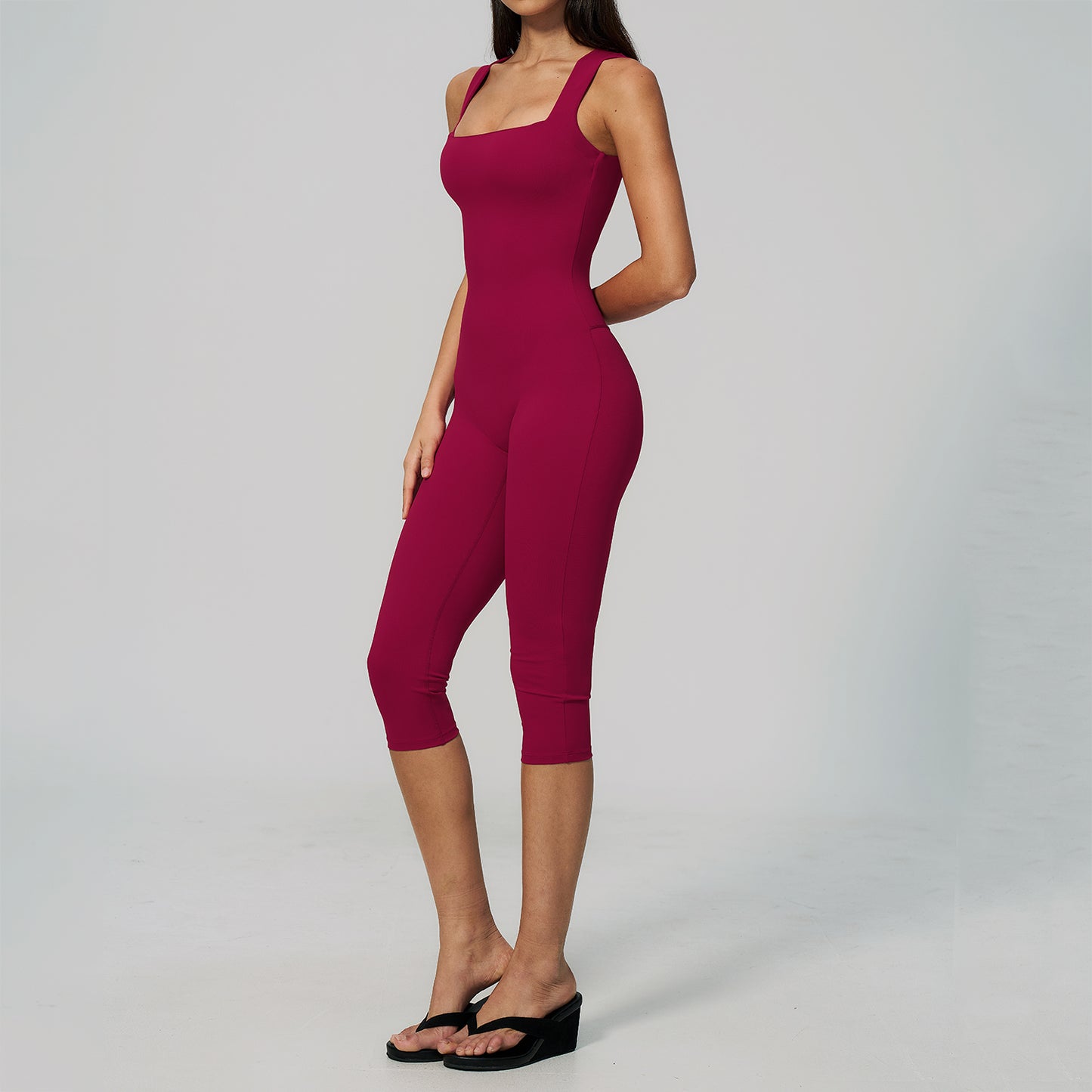 Square-Neck Padded One-Piece Bodysuit