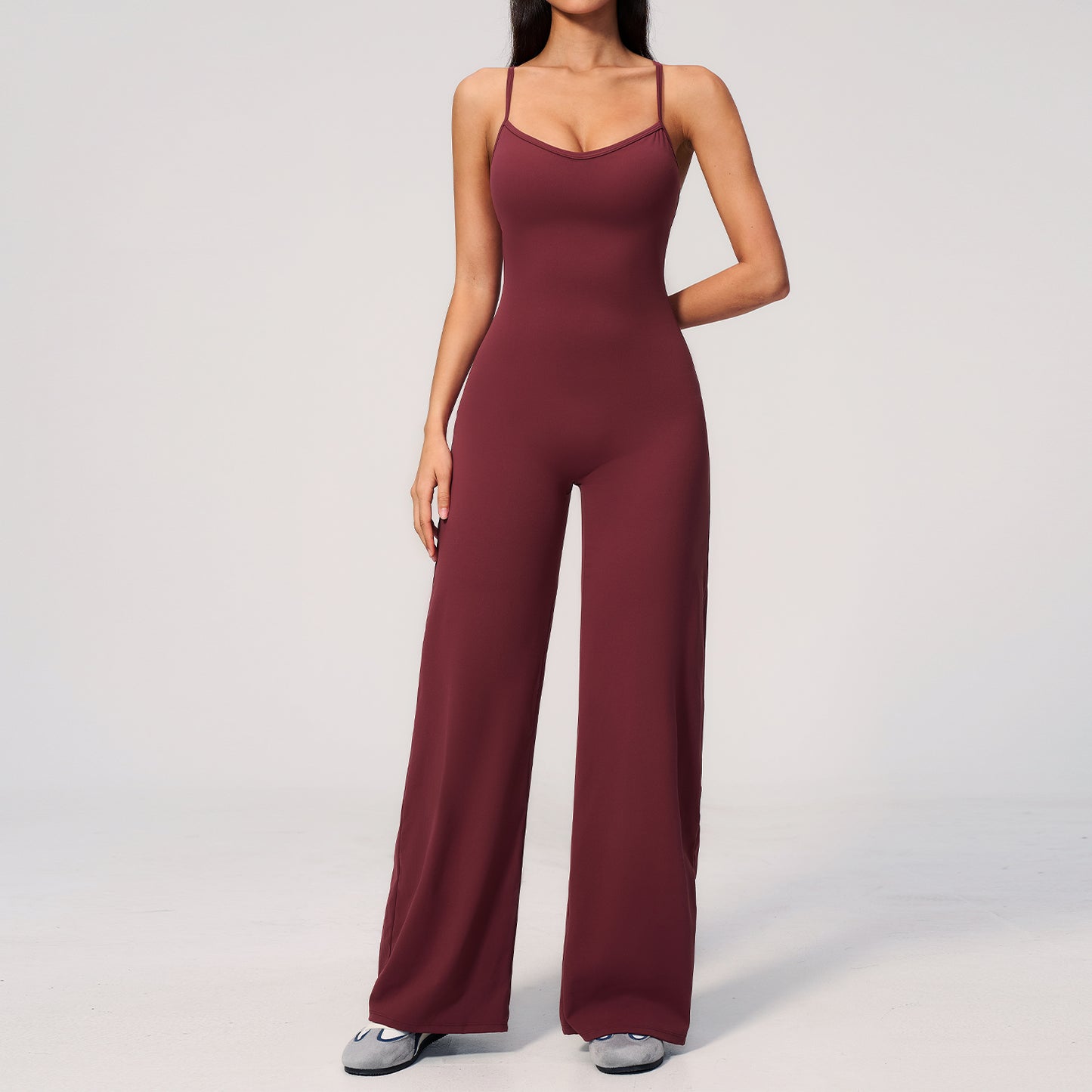 Cross Back Wide Leg Jumpsuit