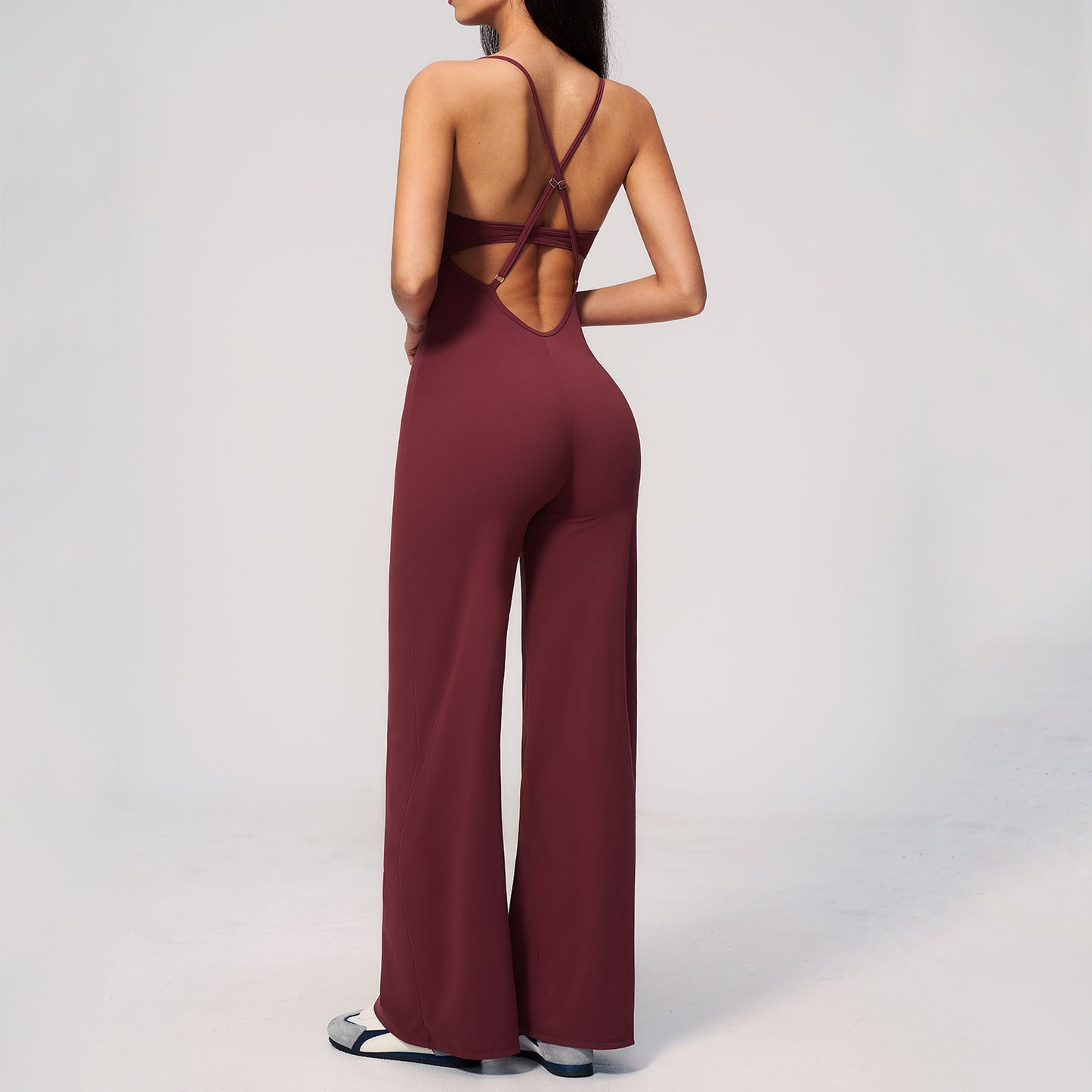 Cross Back Wide Leg Jumpsuit