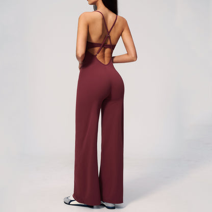Cross Back Wide Leg Jumpsuit
