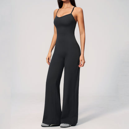 Cross Back Wide Leg Jumpsuit