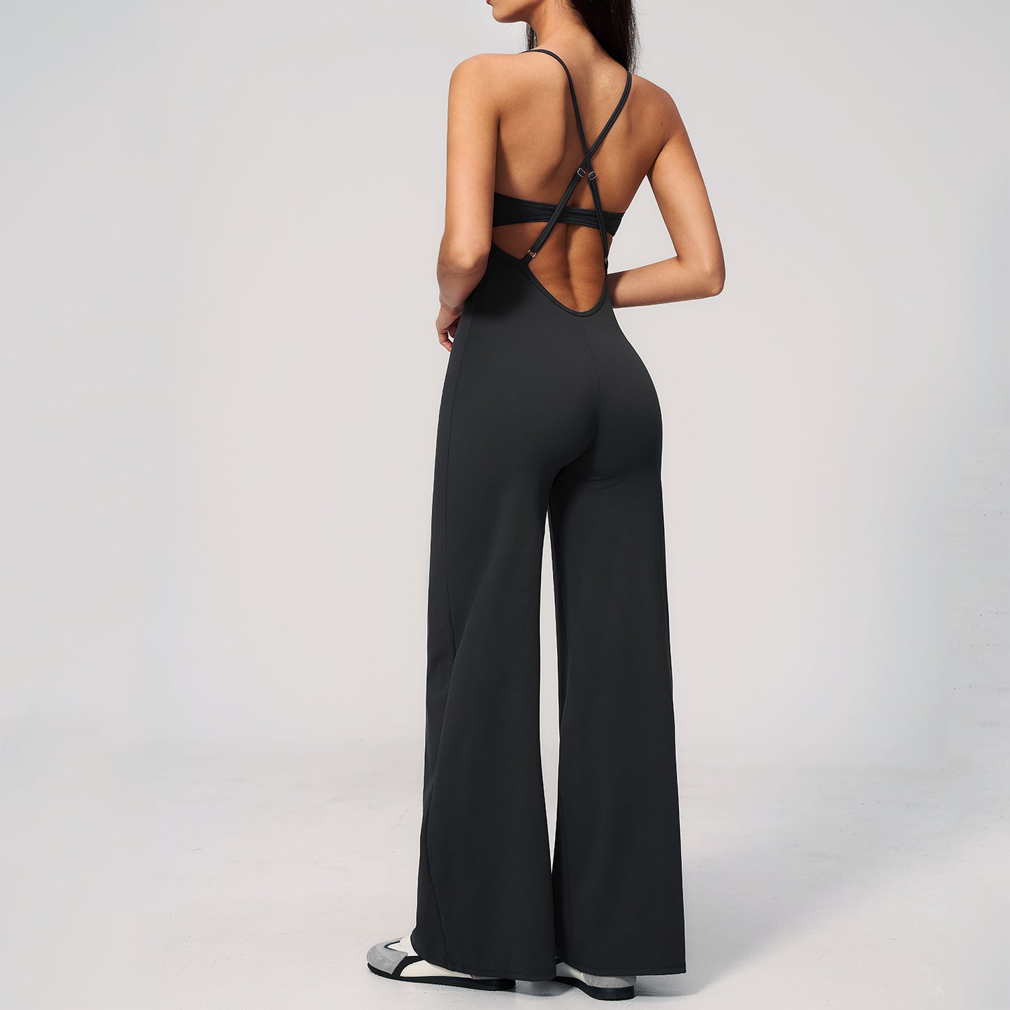 Cross Back Wide Leg Jumpsuit