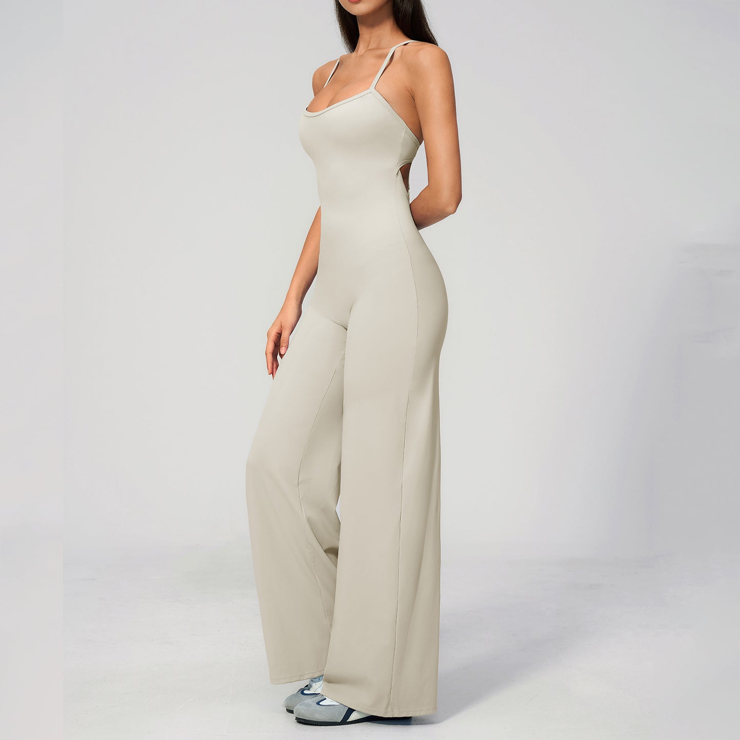 Cross Back Wide Leg Jumpsuit
