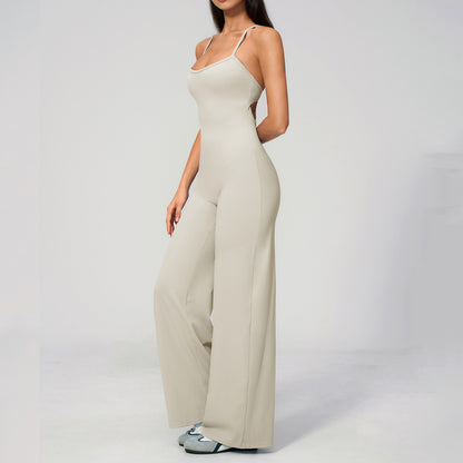 Cross Back Wide Leg Jumpsuit
