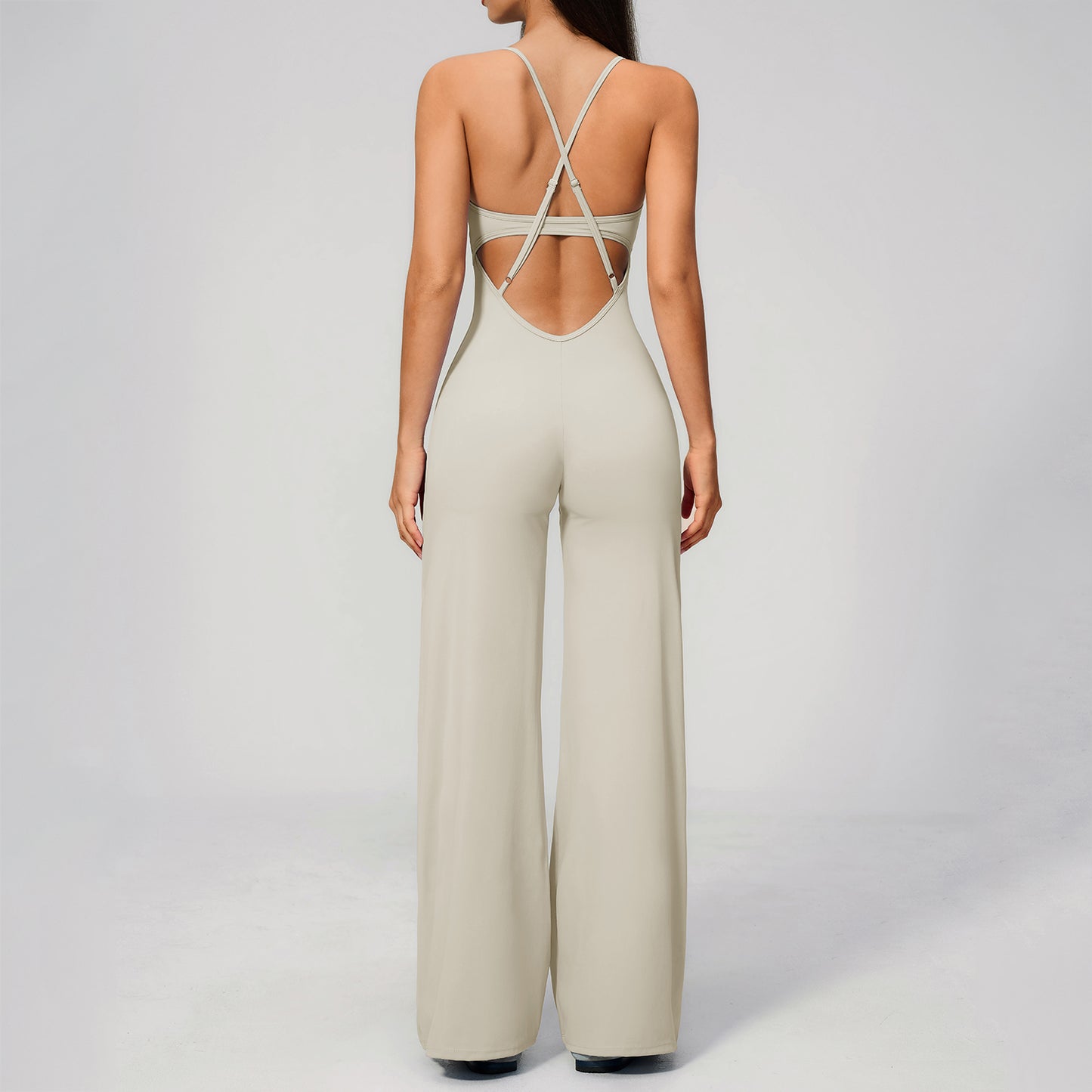 Cross Back Wide Leg Jumpsuit