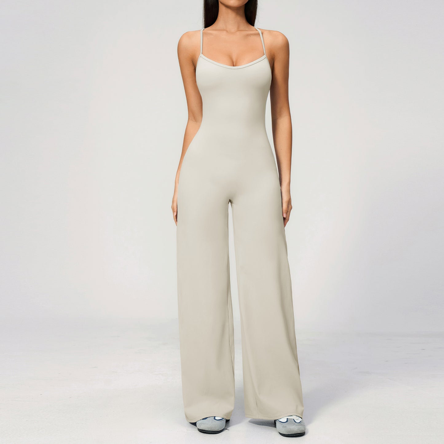 Cross Back Wide Leg Jumpsuit