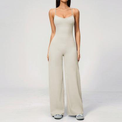 Cross Back Wide Leg Jumpsuit