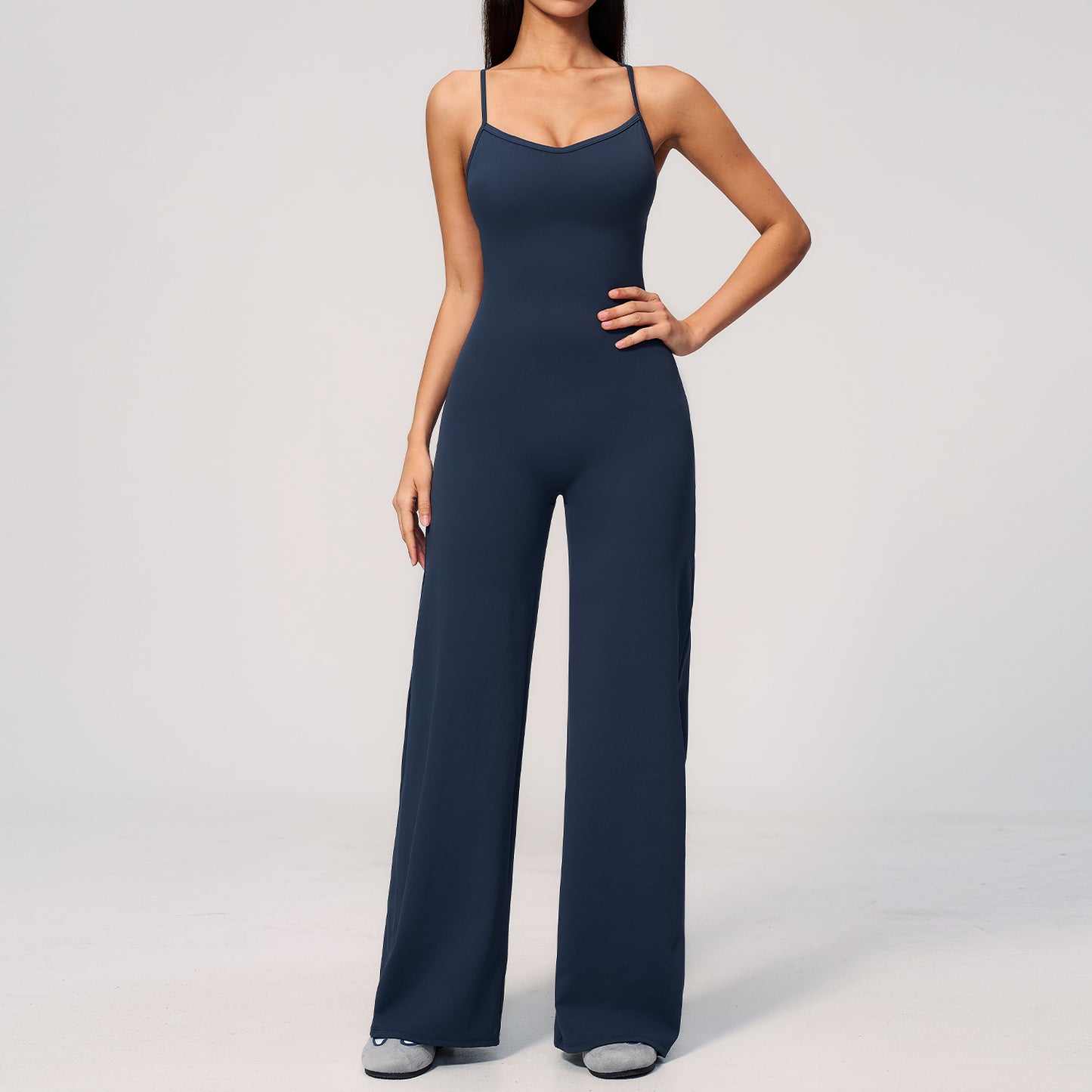 Cross Back Wide Leg Jumpsuit