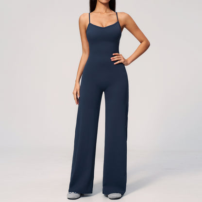 Cross Back Wide Leg Jumpsuit
