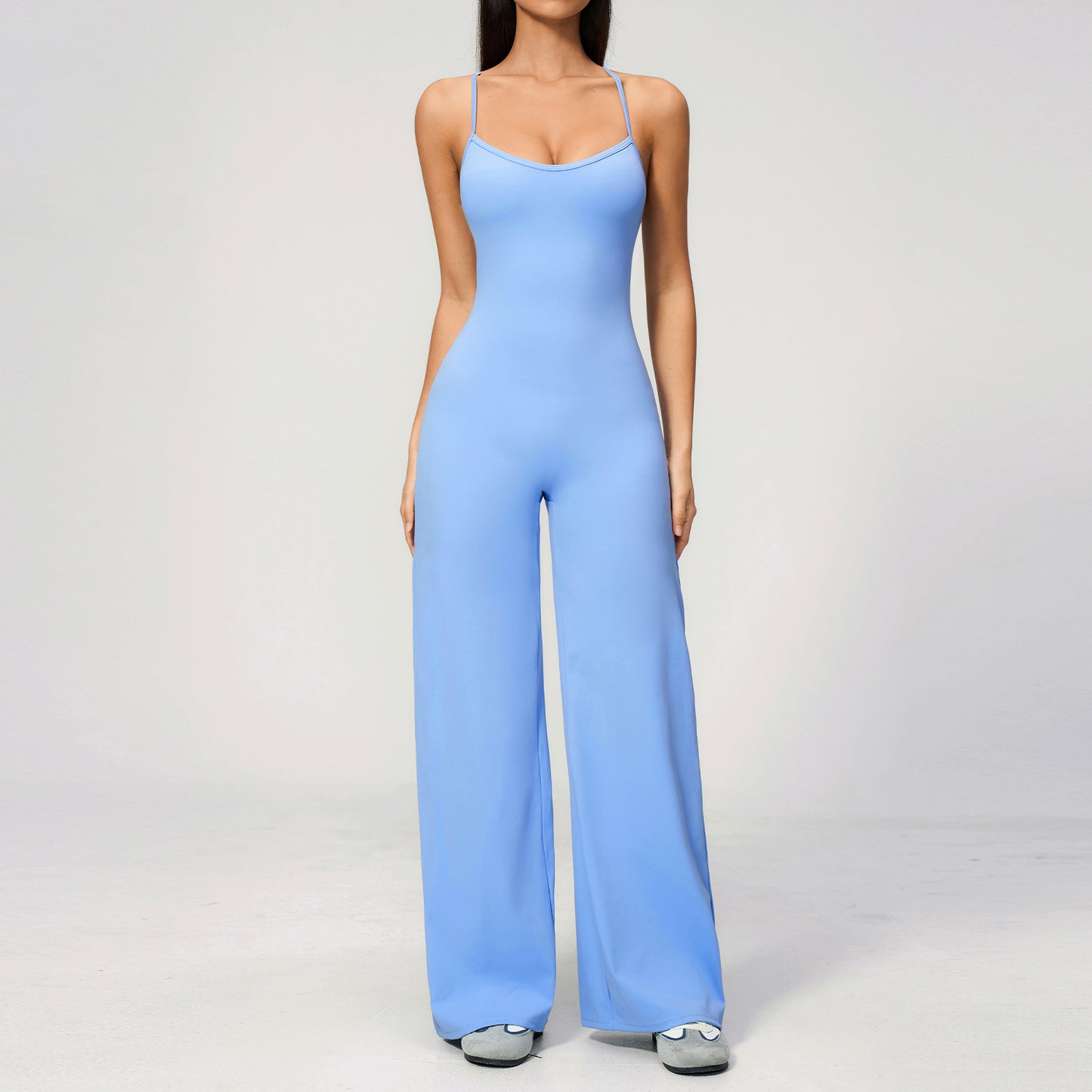 Cross Back Wide Leg Jumpsuit