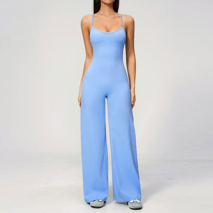Cross Back Wide Leg Jumpsuit