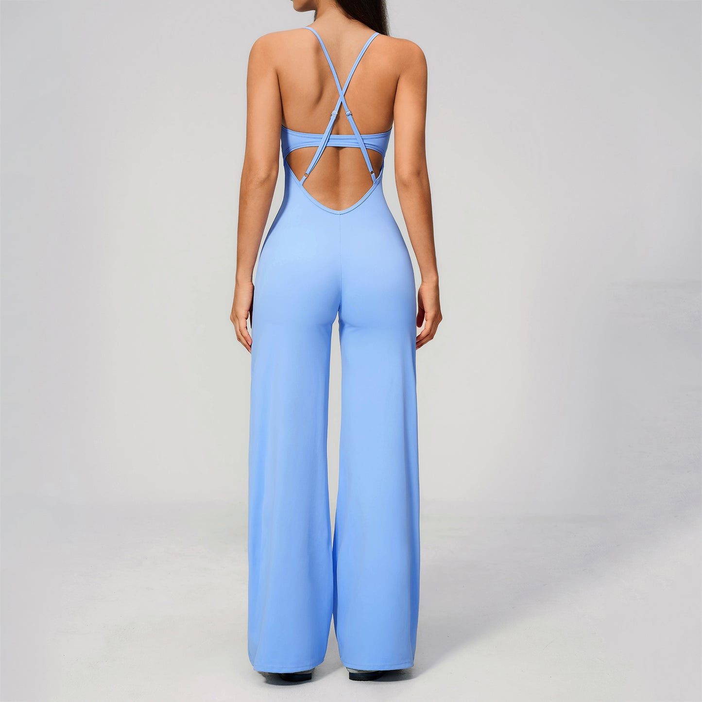 Cross Back Wide Leg Jumpsuit