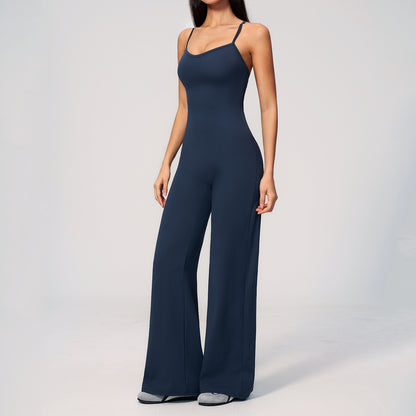 Cross Back Wide Leg Jumpsuit