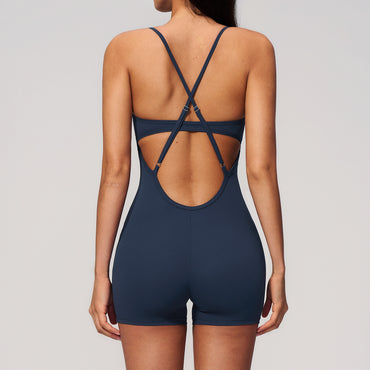 Cross Back Strappy One Piece Bodysuit