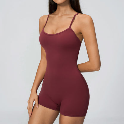 Cross Back Strappy One Piece Bodysuit