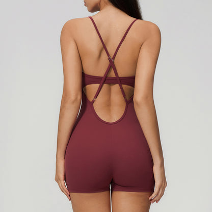 Cross Back Strappy One Piece Bodysuit
