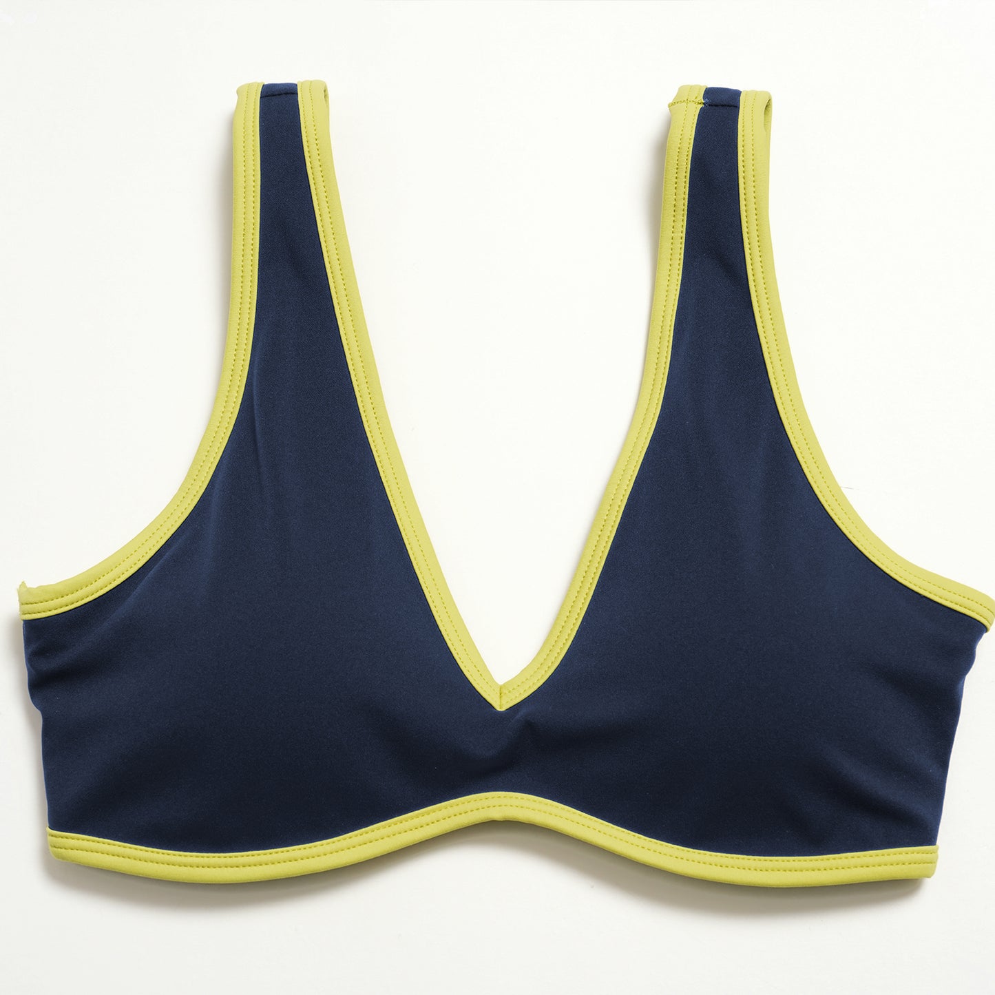Contrast Stitch V-Neck Sports Bra