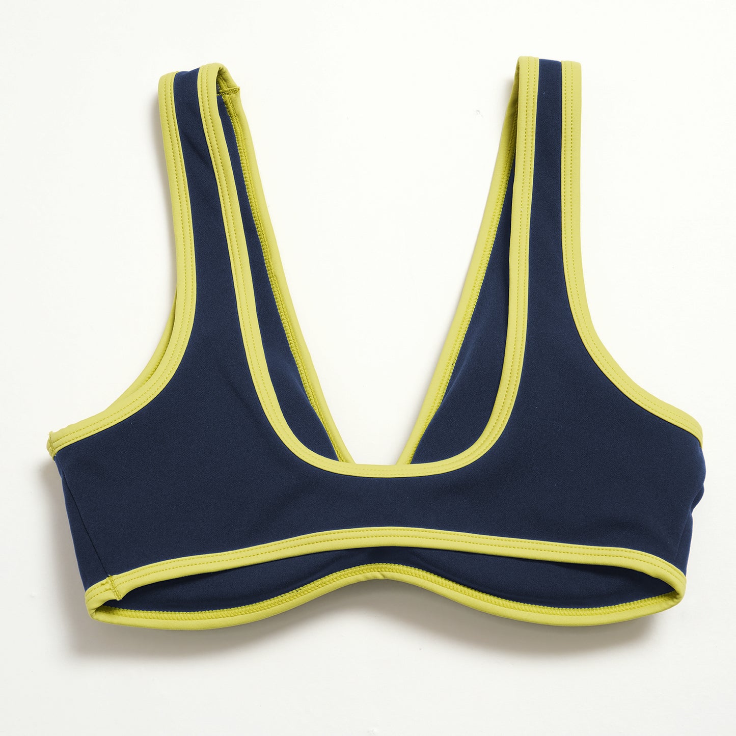 Contrast Stitch V-Neck Sports Bra