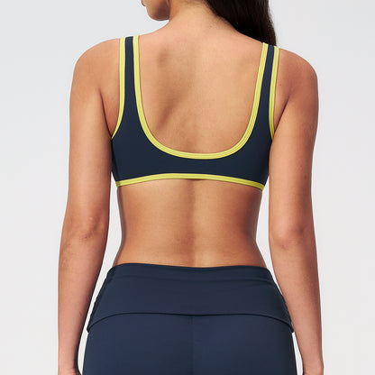 Contrast Stitch V-Neck Sports Bra