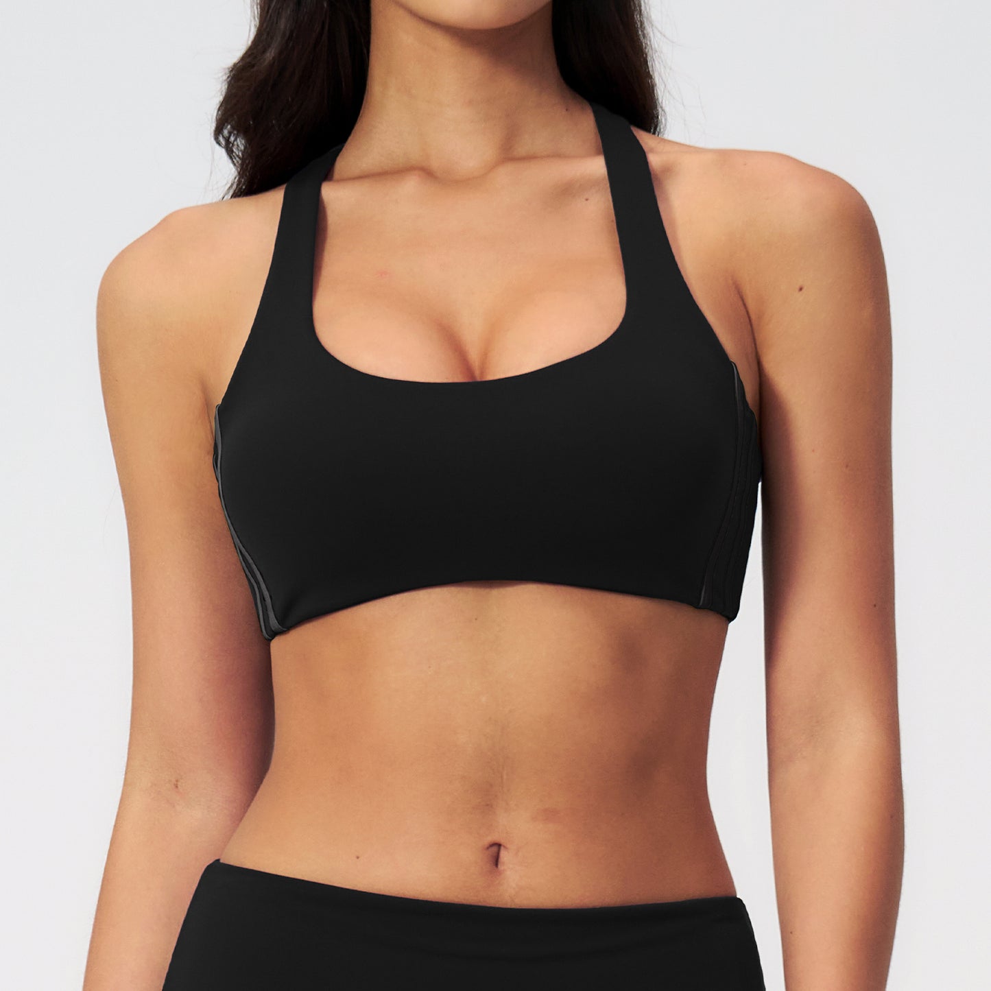 Striped Color-Block Sports Bra